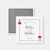 Monogram Playing Card Wedding Save the Date Magnet (Vorderseite/Rückseite)
