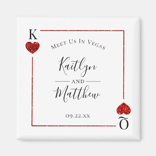 Monogram Playing Card Wedding Save the Date Magnet (Vorne)