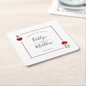 Monogram Playing Card Wedding Save the Date Rechteckiger Pappuntersetzer (angewinkelt)