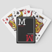 Monogram Playing Cards mit Individuelle Name Black Spielkarten (Rückseite)