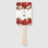 Monogram Poinsettia Blumenweihnachtszeit Fächer (Vorderseite)