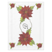 Monogram Poinsettias on White Holiday Tablecloth Tischdecke (Vorderseite)
