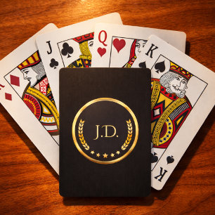 Monogram Poker Deck   Abend in Schwarz und Gold Spielkarten