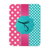 Monogram Polka dods diamonds pink Magnet (Vertikal)