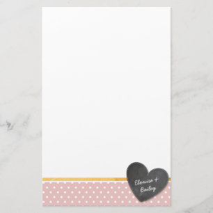 MONOGRAM polka dot chalkboard Herzchen rosa