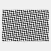 Monogram Polka Dot Schwarzes und Weiß Hahnentrittm Geschenkpapier Set (Vorderseite)