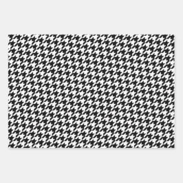 Monogram Polka Dot Schwarzes und Weiß Hahnentrittm Geschenkpapier Set