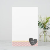 MONOGRAM Polka Dotchalkboard Pullpink Briefpapier (Stehend Vorderseite)