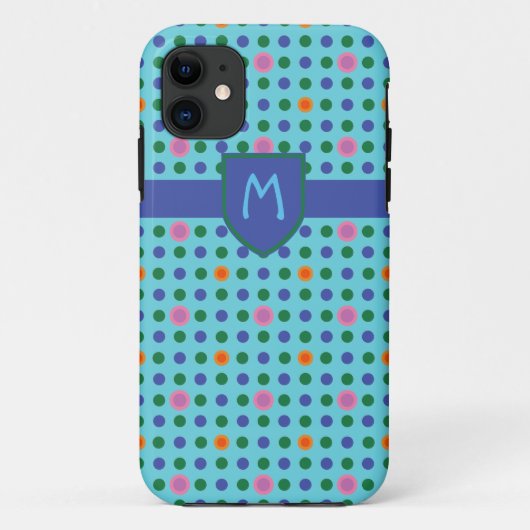 Monogram Polka Dots Custom iPhone 5/5s Case (Rückseite)
