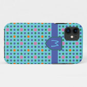 Monogram Polka Dots Custom iPhone 5/5s Case (Rückseite (Horizontal))