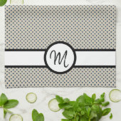 Monogram Polka Dots Geschirrtuch (Gefaltet)