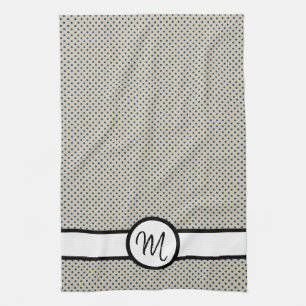 Monogram Polka Dots Geschirrtuch