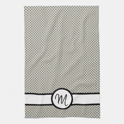 Monogram Polka Dots Geschirrtuch (Vertikal)