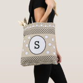 Monogram Polka Dots Muster Beige Tasche (Von Nahem)