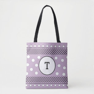 Monogram Polka Dots Pastel Lila Tasche