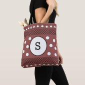 Monogram Polka Dots Pattern Maroon Tasche (Von Nahem)