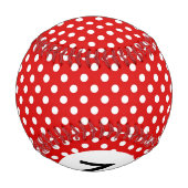 Monogram Polka-Punkt-Hintergrund Baseball (Rückseite)