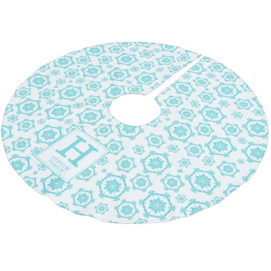 Monogram Polyester Weihnachtsbaumdecke (Schrägansicht)