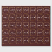 Monogram Polygonal Burgundy Gold Geometding Weddin Geschenkpapier (Flach)