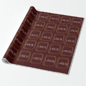 Monogram Polygonal Burgundy Gold Geometding Weddin Geschenkpapier (Ungerollt)