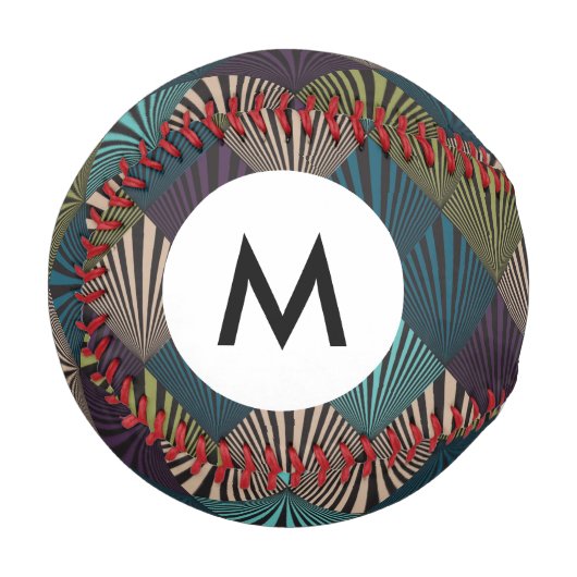 Monogram Pop Art Hintergrund Baseball (Vorderseite Links)