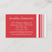 Monogram Poppel Rote Trio Streifen mit Weiß Visitenkarte (Rückseite)