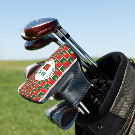 Monogram Portugal Flag Putter Golf Headcover (In Situ)