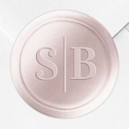 Monogram Porzellan Pink Wax Siegel Wedding Sticker