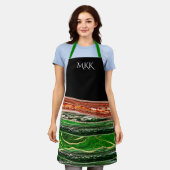Monogram Posh Red and Green Glam Schürze (Getragen)