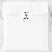 Monogram-Prägeheftkleber "X" Runder Aufkleber (Tasche)