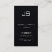 Monogram Premium Black Modern Template Vertikal Visitenkarte (Rückseite)