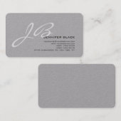 Monogram Premium Gray White Roundner Ecke Visitenkarte (Vorne/Hinten)
