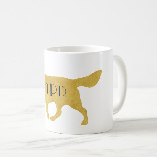Monogram Preppy Golden Retriever Kaffeetasse (VorderseiteRechts)