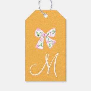 Monogram Preppy Pumpkin Bows Erntedank Geschenkanhänger