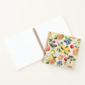 Monogram pretty citrus and fruits Orange Brown Notizblock (Innenseite)
