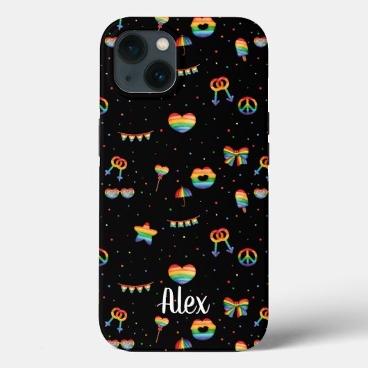 Monogram Pride Rainbow LGBT Gay Que eine Liebe Case-Mate iPhone Hülle (Rückseite)