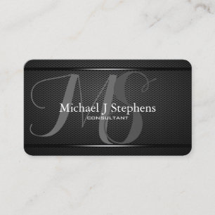 Monogram Professional c schwarzes Metall strukturi Visitenkarte