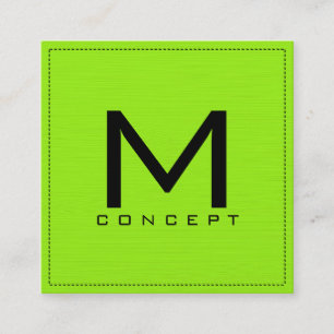 Monogram Professional Elegant Modern Limette Quadratische Visitenkarte