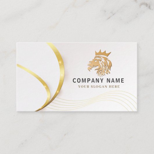 Monogram Professional Gold Lion Logo Visitenkarte (Vorderseite)