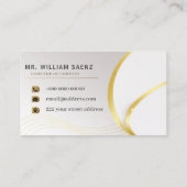 Monogram Professional Goldener Löwen-Logo Visitenkarte (Rückseite)