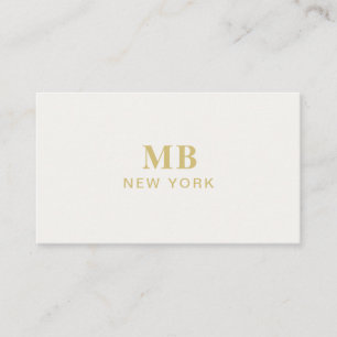 Monogram Professional Modern Elfenbein Visitenkart Visitenkarte