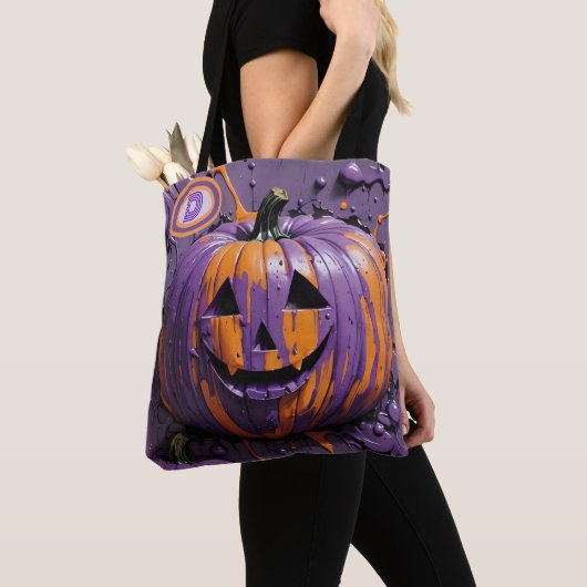 Monogram Pumpkin Lila & Orange Festive Tasche (Von Nahem)