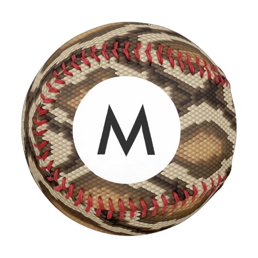 Monogram Python Schlange Hautmuster 2 Baseball (Vorderseite Links)