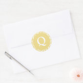 Monogram Q Antique Gold Wedding Monogramme Invitat Runder Aufkleber (Umschlag)