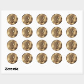 Monogram Q Bronze Wedding Invitation Holiday Runder Aufkleber (Blatt)