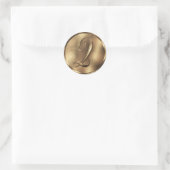 Monogram Q Bronze Wedding Invitation Holiday Runder Aufkleber (Tasche)