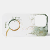 Monogram Q Elegant Succulent iPhone Case Hülle (Rückseite (Horizontal))