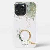 Monogram Q Elegant Succulent iPhone Case Hülle (Rückseite)