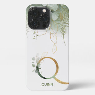 Monogram Q Elegant Succulent iPhone Case iPhone 13 Pro Hülle