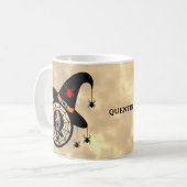 Monogram Q Halloween Sky Hexenspinnen Name Kaffeetasse (Vorderseite Links)